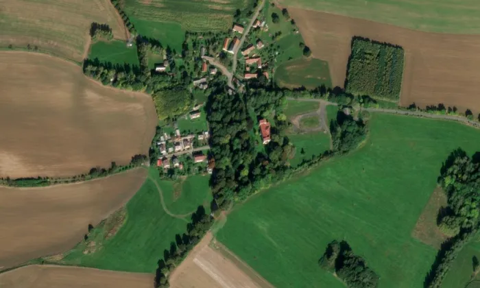 Oblajovice – letecký pohled