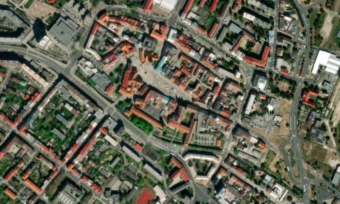 Oblastní muzeum v Chomutově – letecký pohled