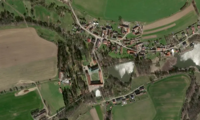 Odlochovice – letecký pohled