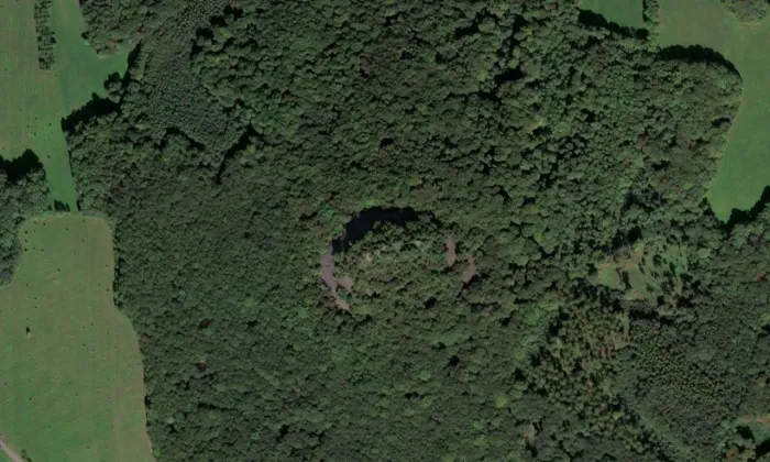 Ostrý (Březno) – letecký pohled