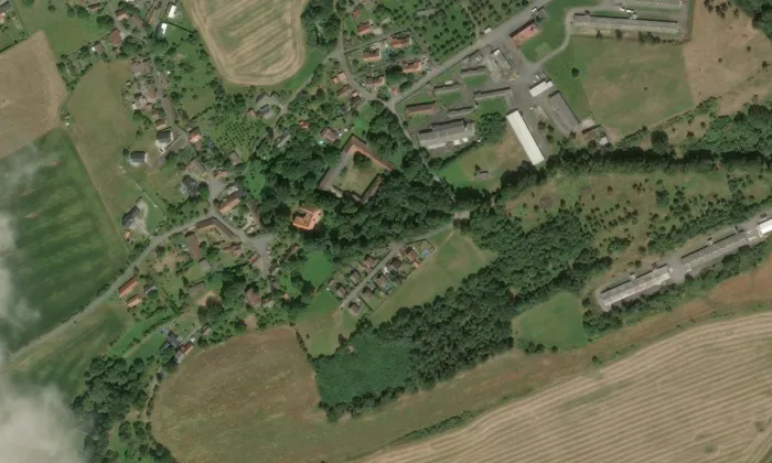 Otín – letecký pohled