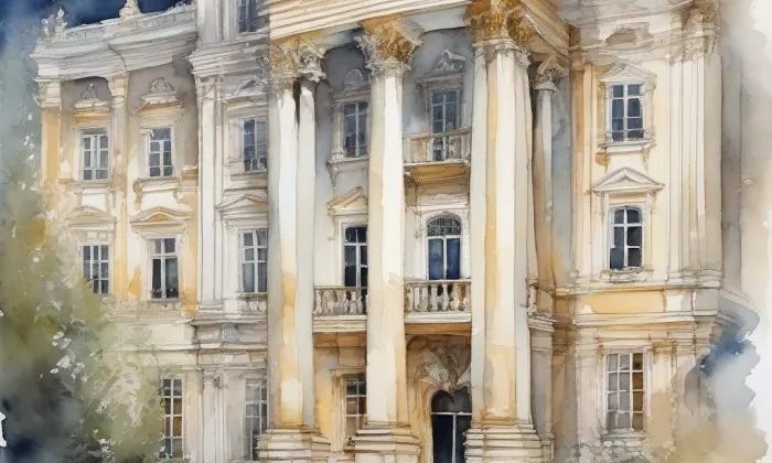 Palác Kokořovských – akvarel