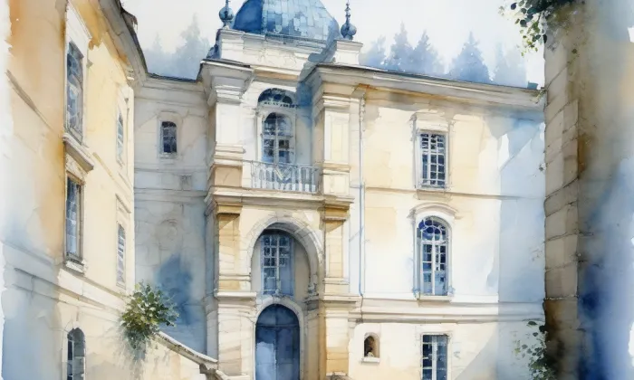 Palác Lažanských v Karmelitské – akvarel