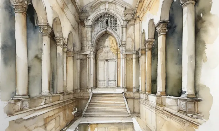 Palác pánů z Hradce – akvarel