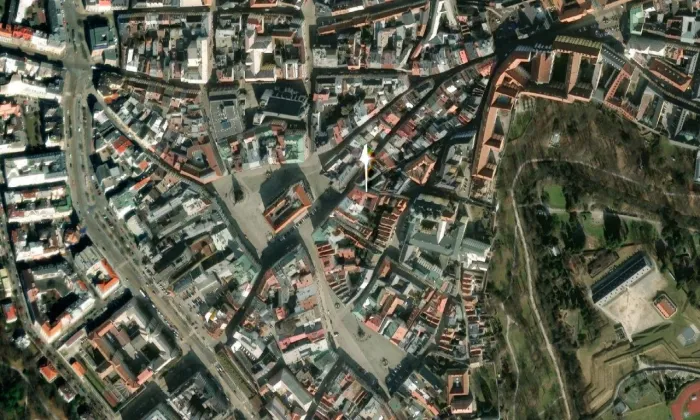 Palác Podstatských z Prusinovic – letecký pohled