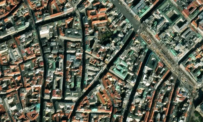 Palackého (Praha 1) – letecký pohled