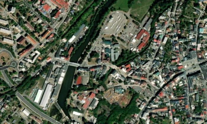 Palackého (Turnov) – letecký pohled