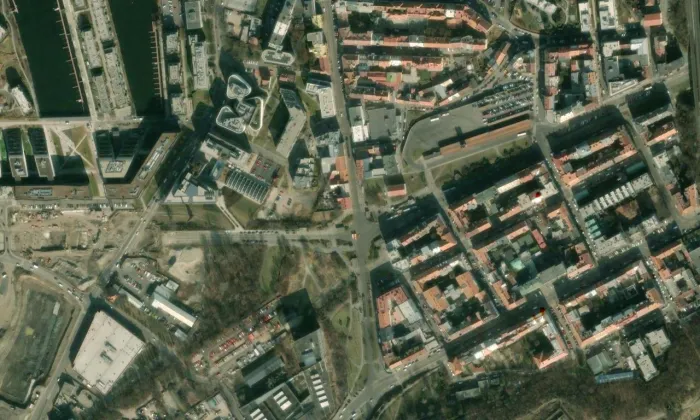 Palmovka – letecký pohled