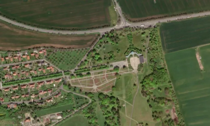 Památník Lidice – letecký pohled