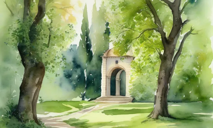 Park Abácie, Valašské Meziříčí – akvarel