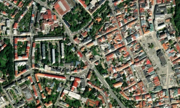 Park Gustava Mahlera – letecký pohled