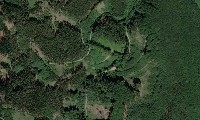 Plankenberk – letecký pohled