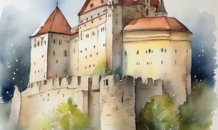 Pražský hrad – akvarel