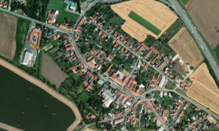 Prelatura v Ostrovačicích – letecký pohled