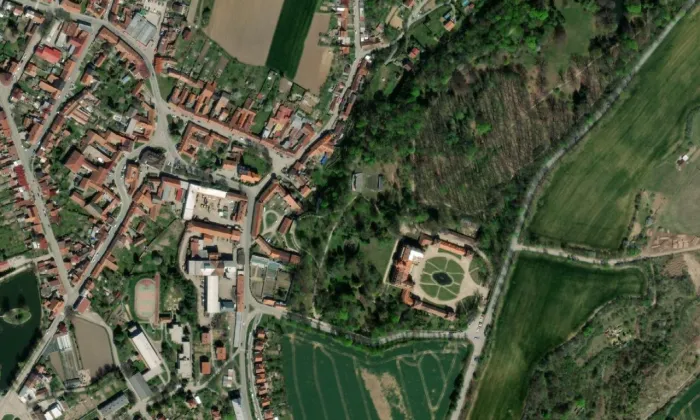 Rájec nad Svitavou – letecký pohled