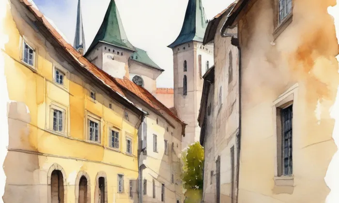 Rájec nad Svitavou – akvarel