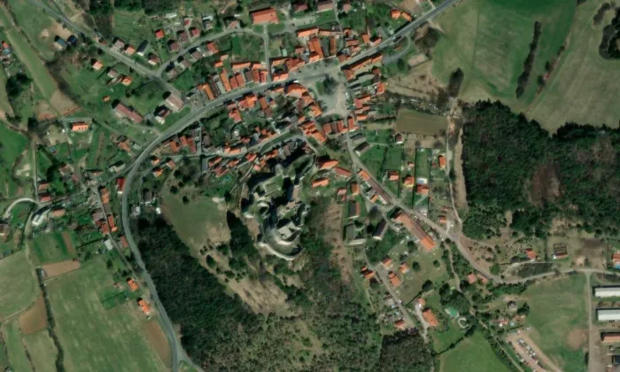 Rabí – letecký pohled