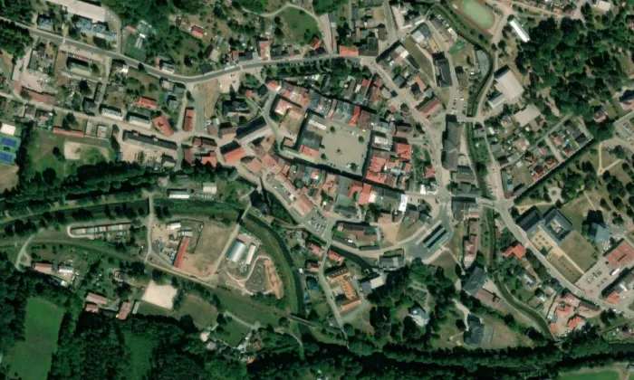 Radnice – letecký pohled