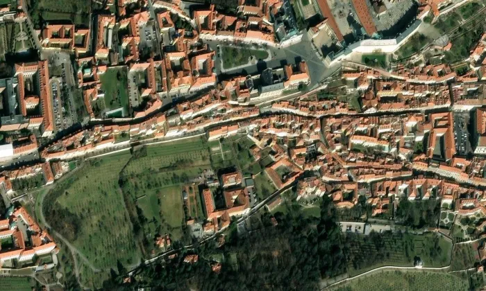 Radnické schody – letecký pohled