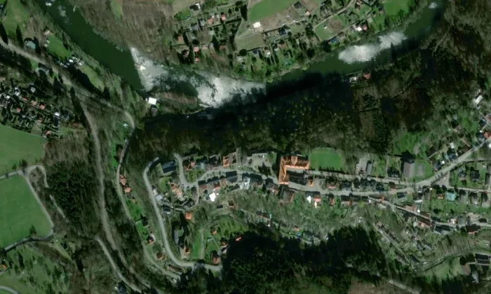 Rataje nad Sázavou – letecký pohled