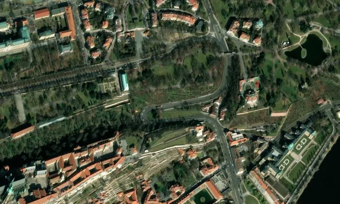 Richterova vila – letecký pohled