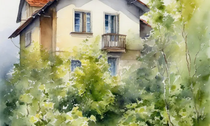 Richterova vila – akvarel