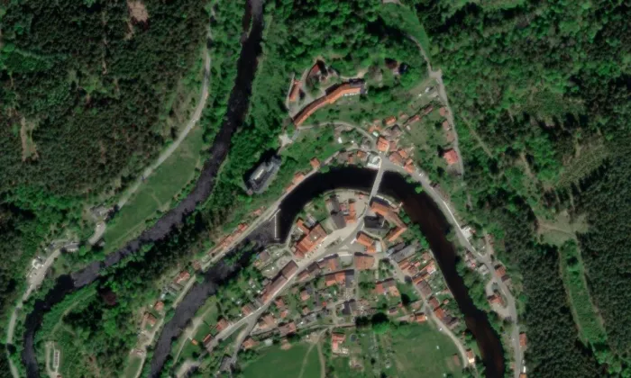 Rožmberk (Rožmberk nad Vltavou) – letecký pohled