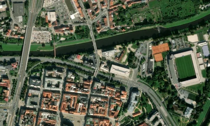 Rooseveltův most – letecký pohled