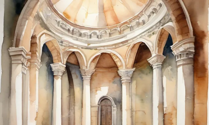 Rotunda svatého Jiří – akvarel