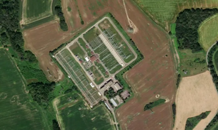 rozvodna Otrokovice – letecký pohled