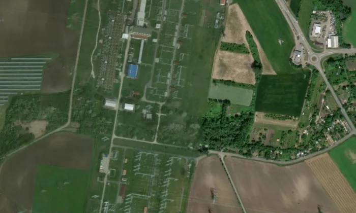 rozvodna Sokolnice – letecký pohled