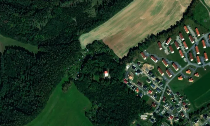 Rudoltice – letecký pohled