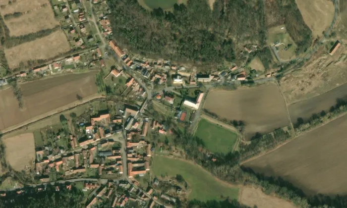 Sazená – letecký pohled
