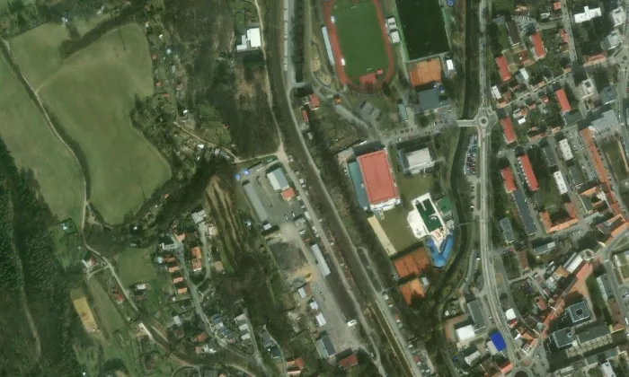 Sportovní ostrov Ludvíka Daňka – letecký pohled
