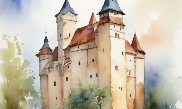 Stará Boleslav – akvarel