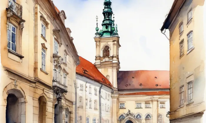 Stará radnice v Brně – akvarel
