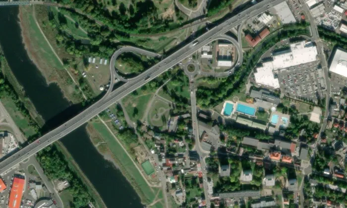 Staroměstský most – letecký pohled