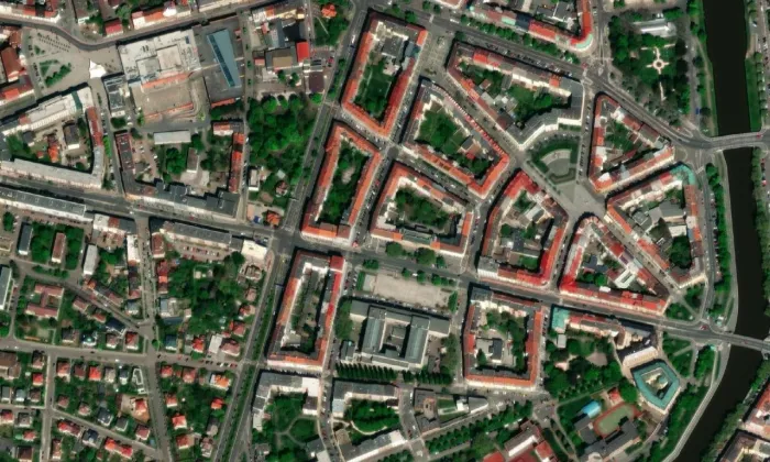 Steinského palác – letecký pohled