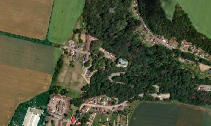 Stránov – letecký pohled