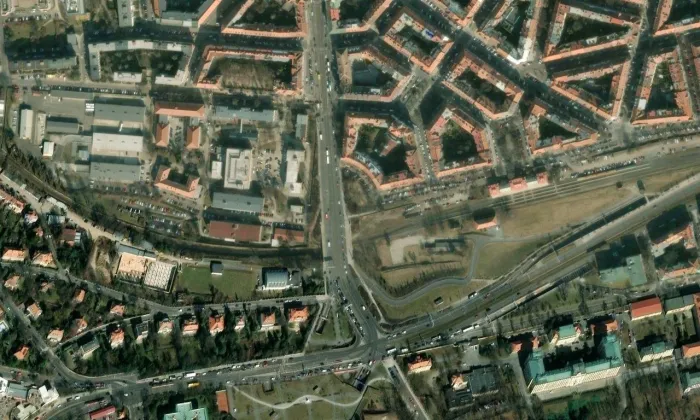 Svatovítský most – letecký pohled