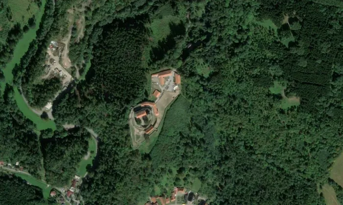Svojanov – letecký pohled