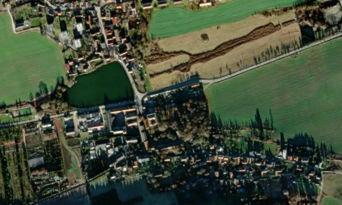 Tmaň – letecký pohled