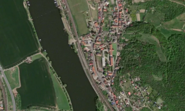 Velké Žernoseky – letecký pohled