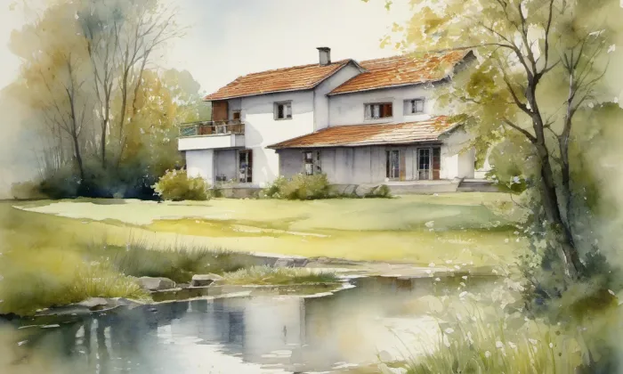Vila Tugendhat – akvarel