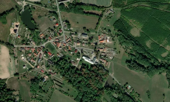 Vlčí Pole – letecký pohled