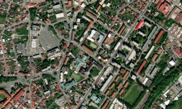 VOŠ a SPŠ Kutná Hora – letecký pohled