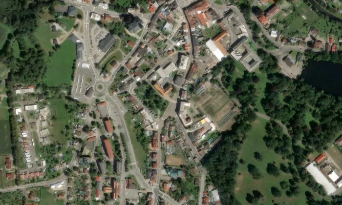 Vojáčkovy sady – letecký pohled