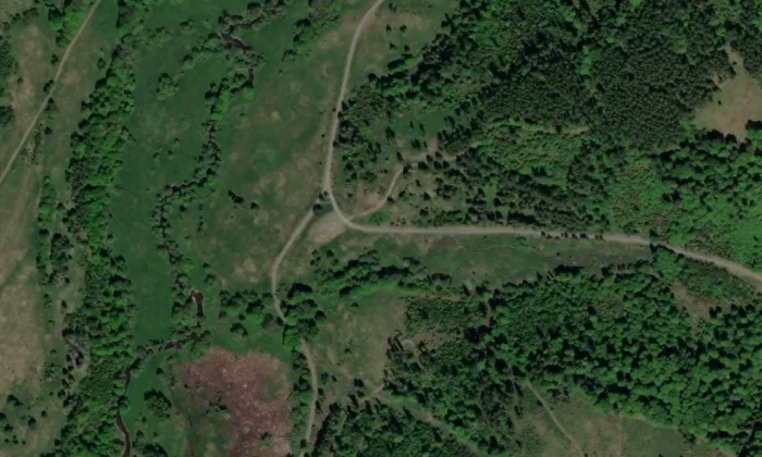 Vojnovická kaplička – letecký pohled