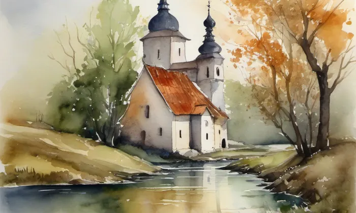 Vysoký Chlumec – akvarel