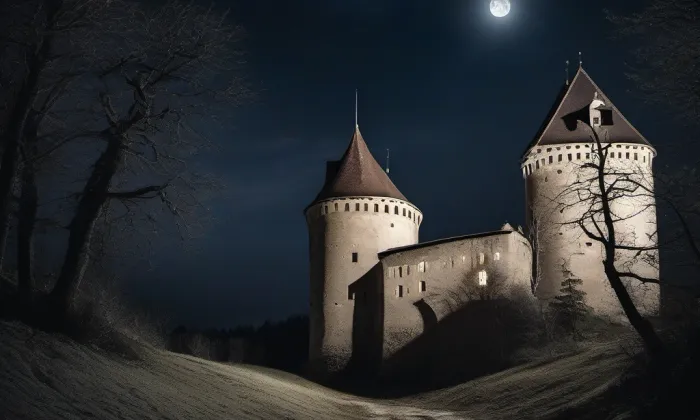 zámeček Pustějov – noc